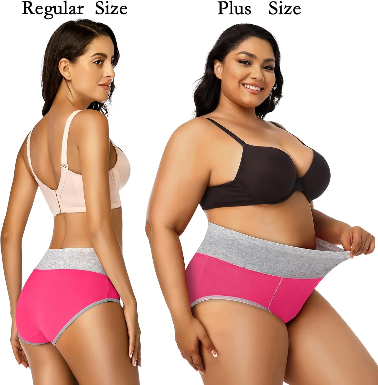 ASIMOON Women's High Waisted Cotton Underwear Tummy Control Panties Soft Full Coverage Ladies Briefs