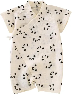 BINIDUCKLING Baby Kimono Robes Cotton Muslin Romper Clothes Newborn - 24 Months