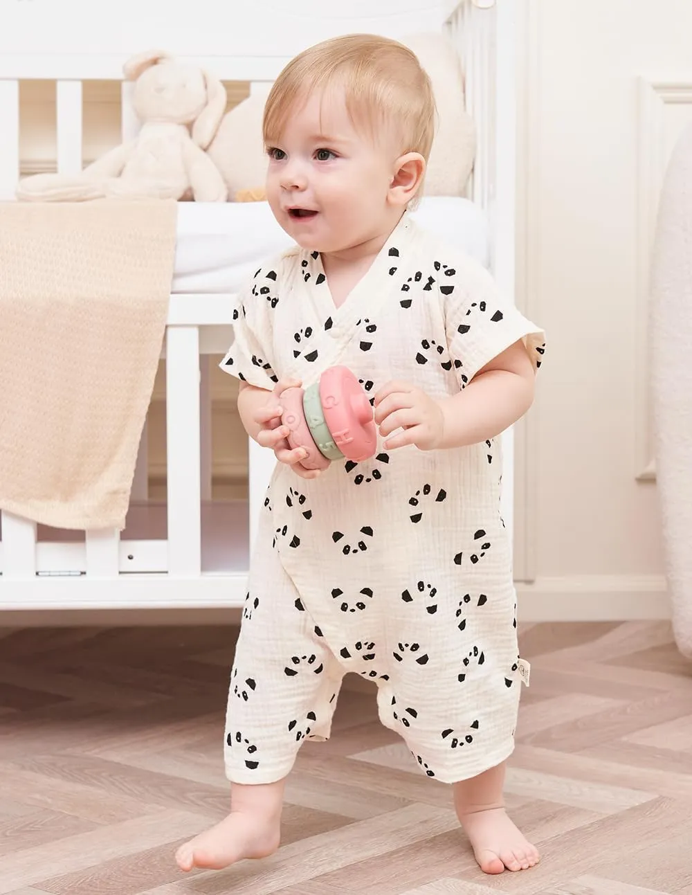 BINIDUCKLING Baby Kimono Robes Cotton Muslin Romper Clothes Newborn - 24 Months