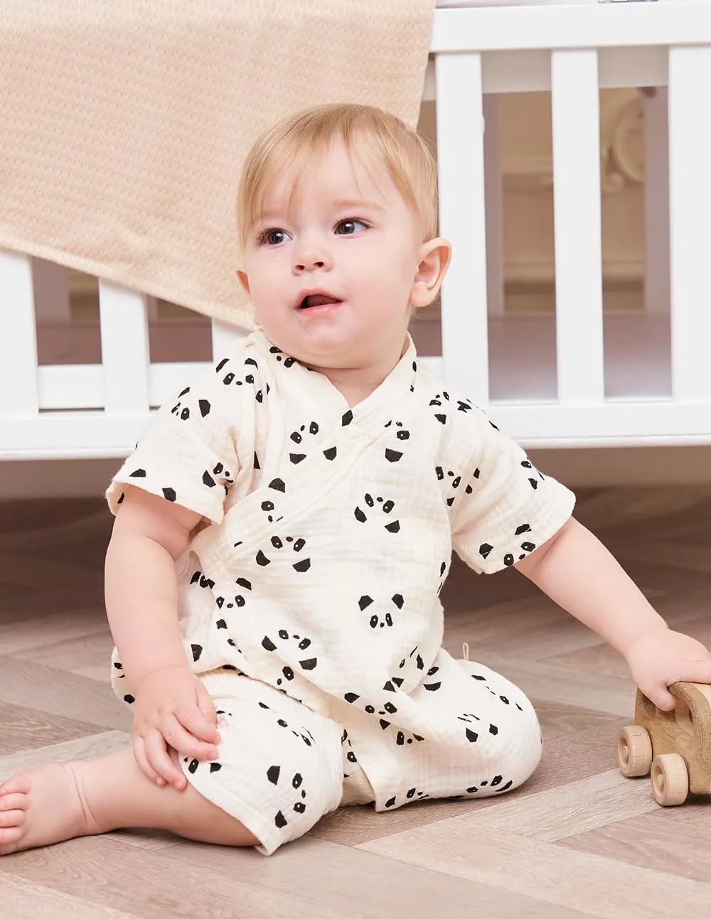 BINIDUCKLING Baby Kimono Robes Cotton Muslin Romper Clothes Newborn - 24 Months