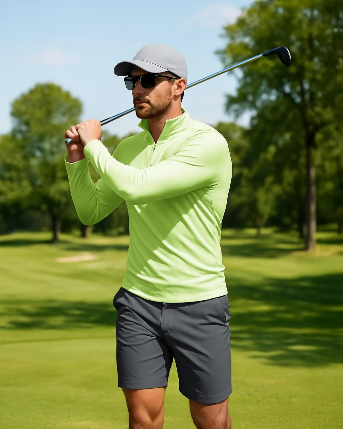 Boladeci Men's UPF 50  Sun Shirts 1/4 Zip Long Sleeve SPF UV Protection Lightweight Quick Dry Quarter Zip Golf Shirts