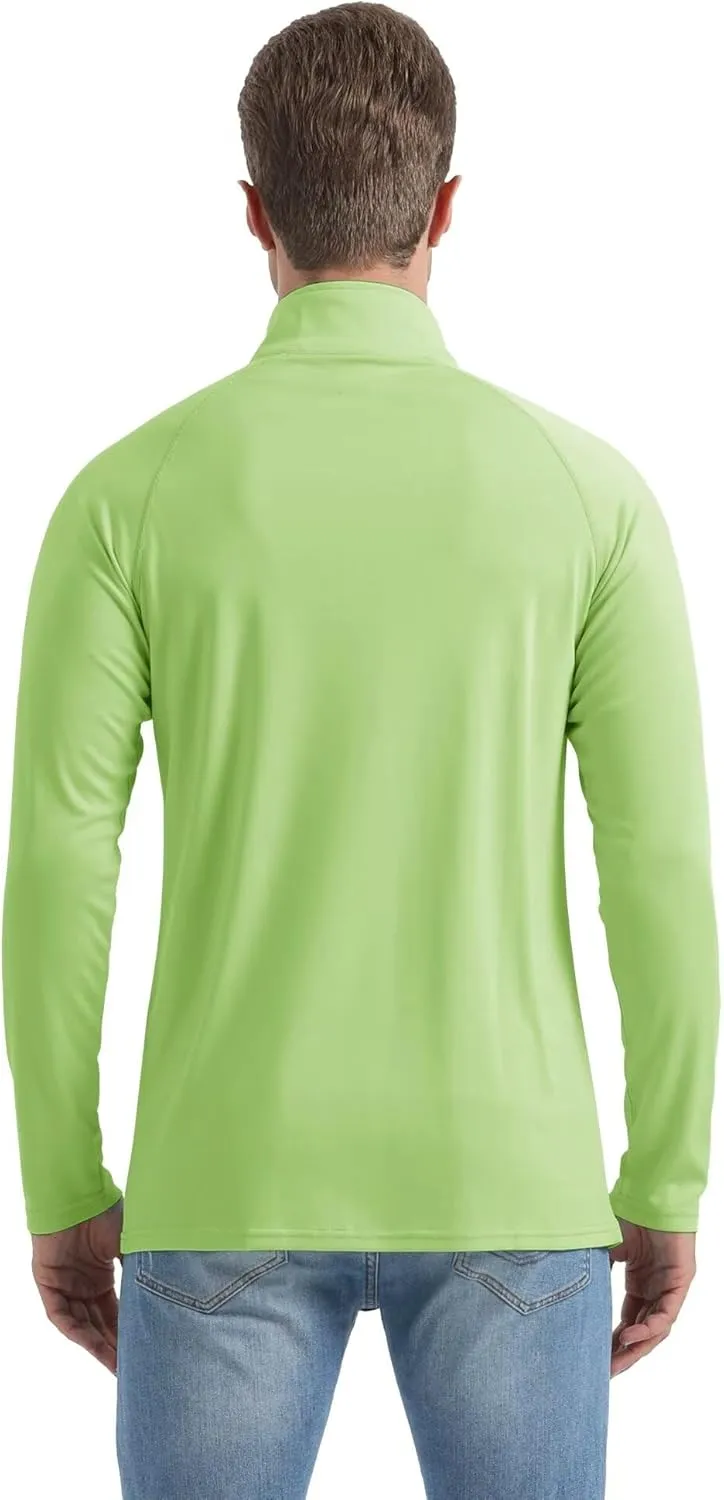 Boladeci Men's UPF 50  Sun Shirts 1/4 Zip Long Sleeve SPF UV Protection Lightweight Quick Dry Quarter Zip Golf Shirts