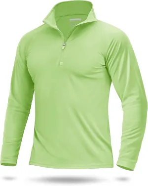 Boladeci Men's UPF 50  Sun Shirts 1/4 Zip Long Sleeve SPF UV Protection Lightweight Quick Dry Quarter Zip Golf Shirts