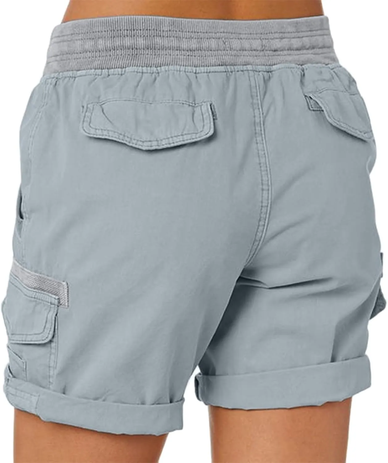Cargo Shorts for Women Hiking High Waisted Summer Y2k Shorts Drawstring Bermuda Pull On Short Pants with Pockets