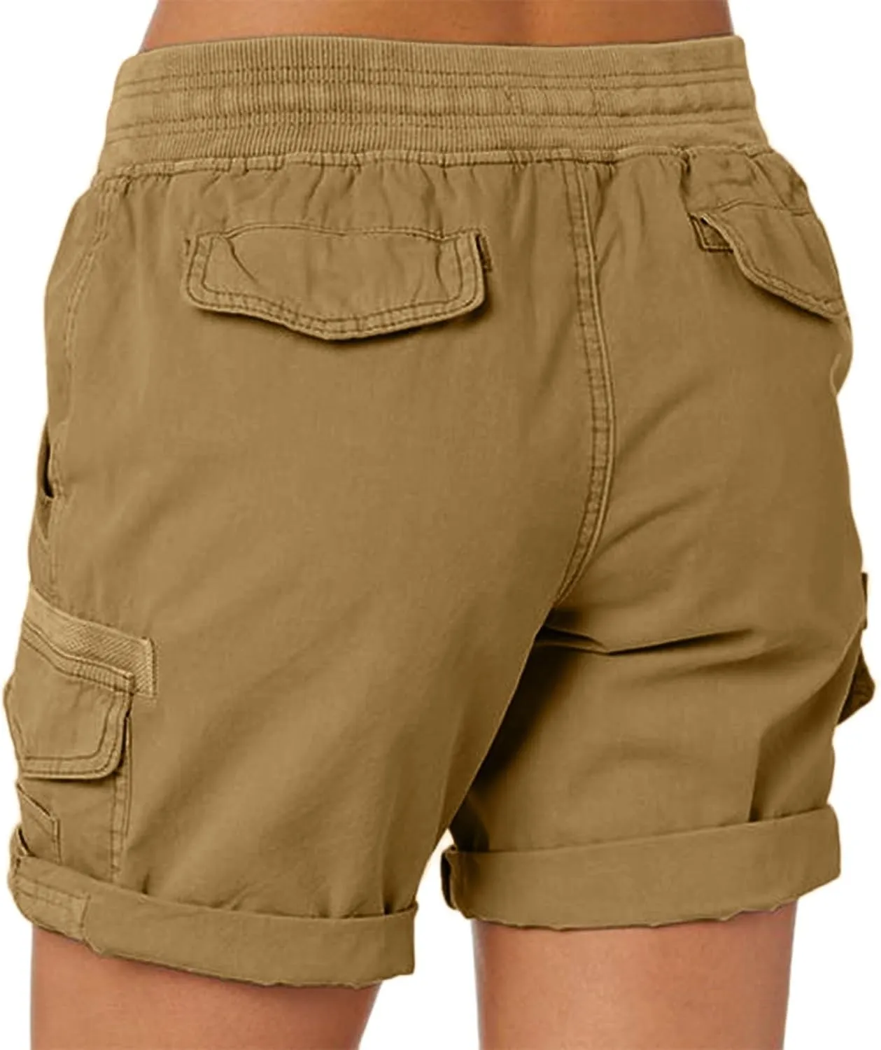 Cargo Shorts for Women Hiking High Waisted Summer Y2k Shorts Drawstring Bermuda Pull On Short Pants with Pockets