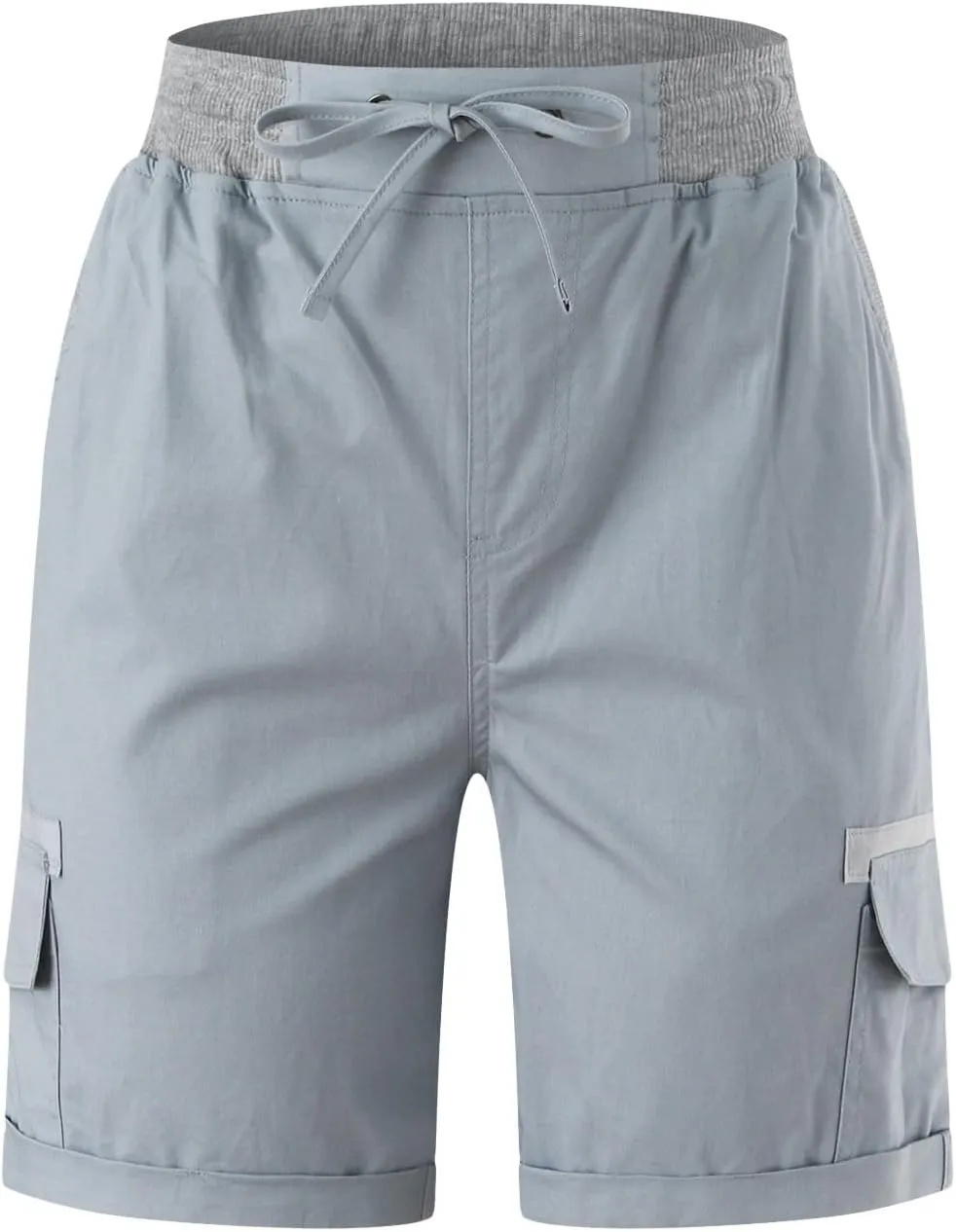 Cargo Shorts for Women Hiking High Waisted Summer Y2k Shorts Drawstring Bermuda Pull On Short Pants with Pockets