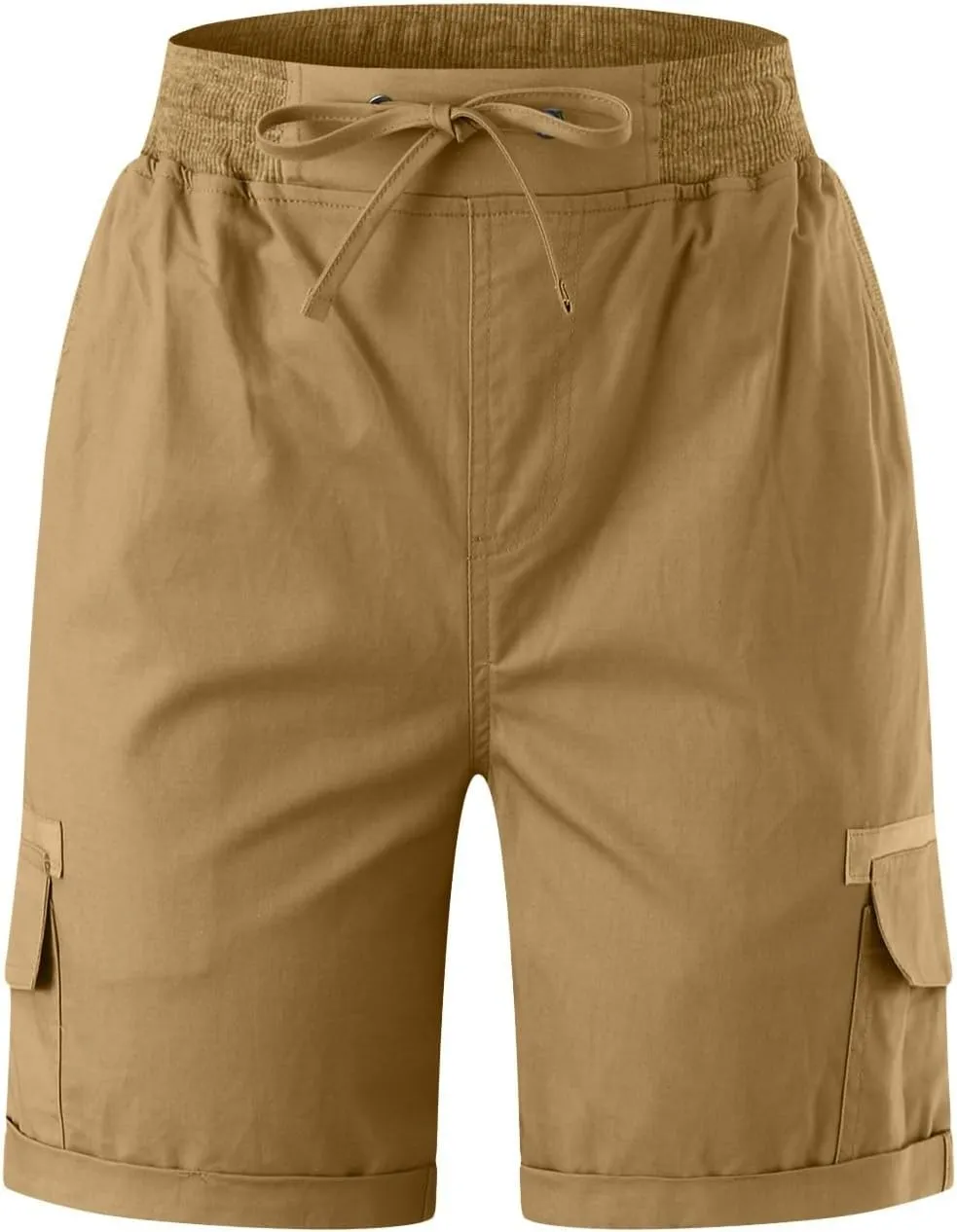 Cargo Shorts for Women Hiking High Waisted Summer Y2k Shorts Drawstring Bermuda Pull On Short Pants with Pockets