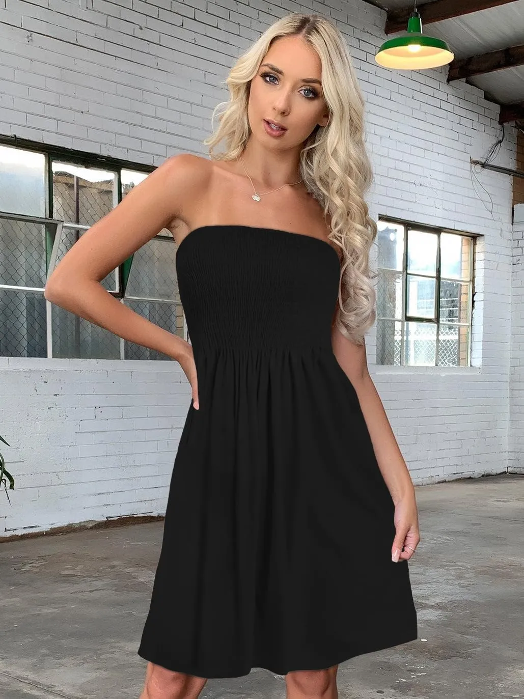CHICGAL Summer Dresses for Women Beach Cover Ups Strapless Boho Floral Print Sundress