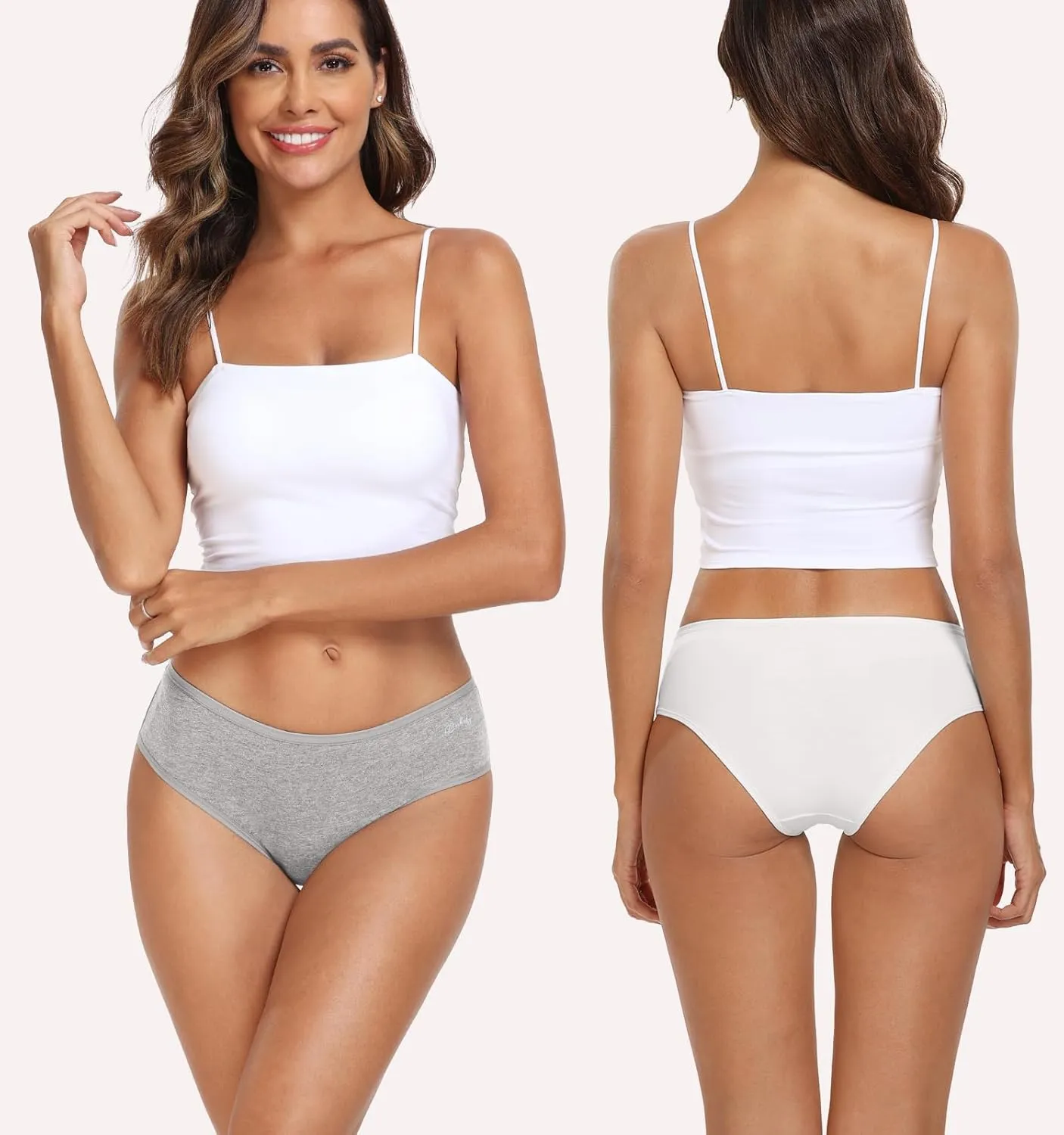 coskefy Women's Underwear Cotton Hipster Panties Low Rise Briefs Soft Strench Breathable Ladies Bikini Underwear 6 Pack