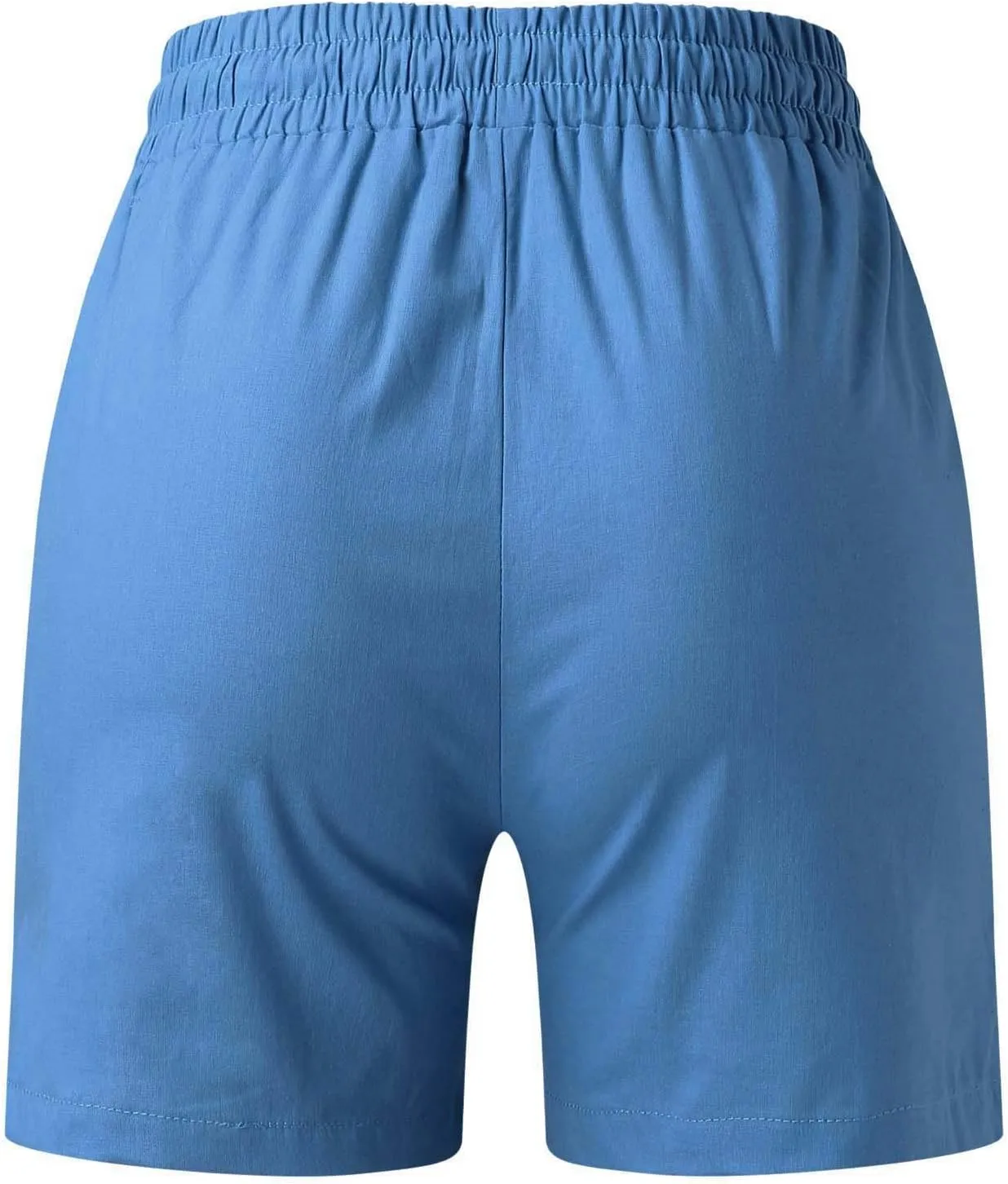Cotton Linen Shorts for Women Summer Casual High Waisted Drawstring Beach Shorts Lightweight Baggy Trendy Short Pants