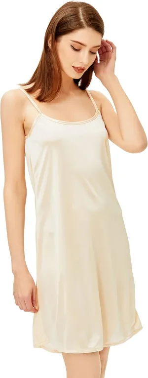 Coucoland Full Slip for Women - Adjustable Spaghetti Strap Cami Nightgown Womens Sleepwear Chemise
