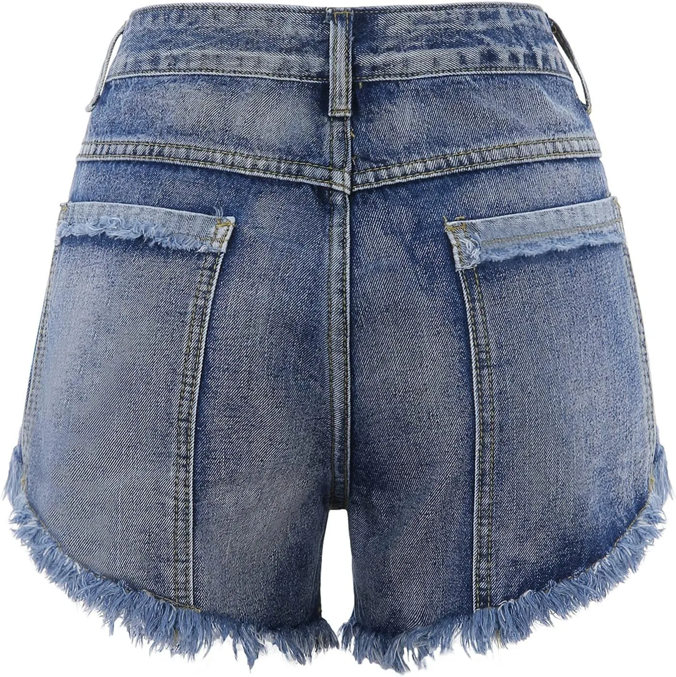 Denim Shorts for Women Ripped Raw Hem High Waisted Distressed Jean Shorts Stretchy Summer Hot Short Jeans with Pockets