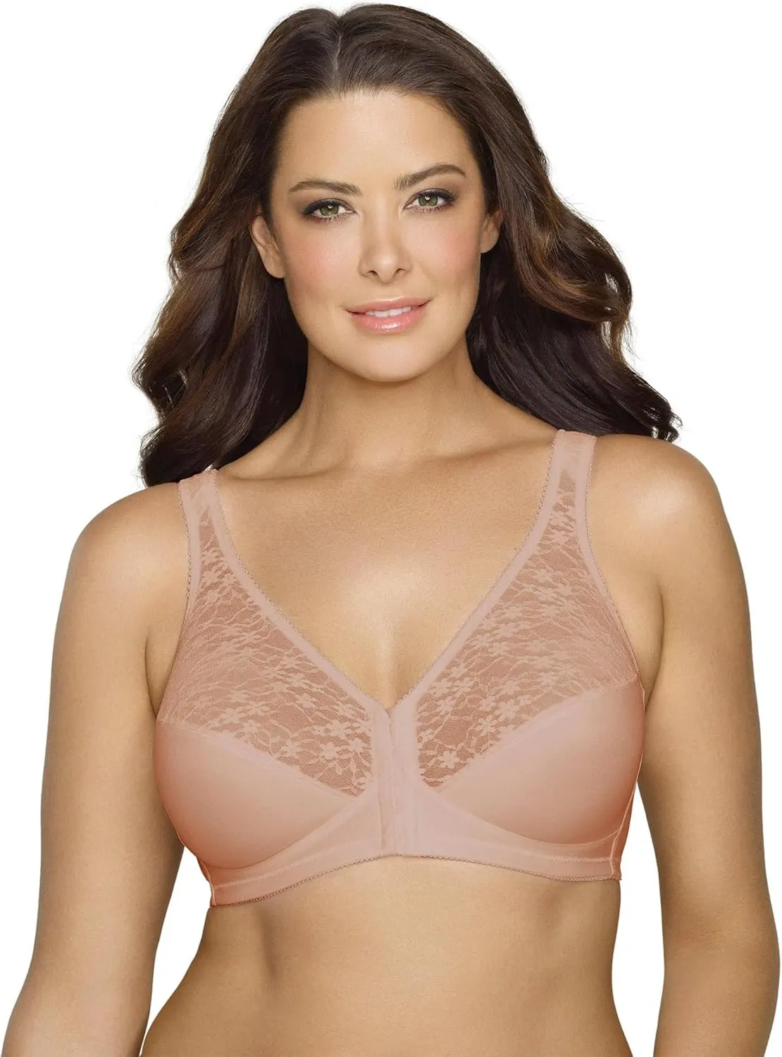 Exquisite Form 5100565 FULLY Lace Wireless Back & Posture Support Bra with Front Closure