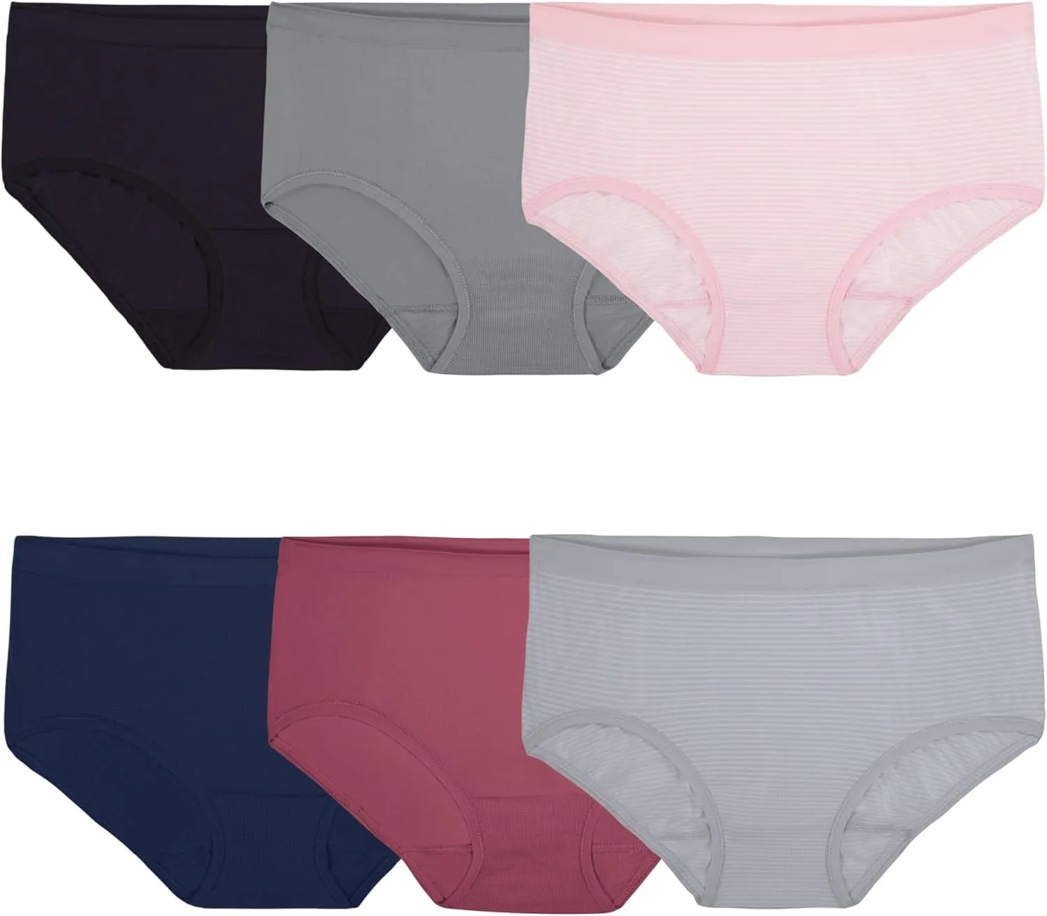Fruit of the Loom Women's No Show Seamless Underwear, Amazing Stretch & No Panty Lines, Available in Plus Size