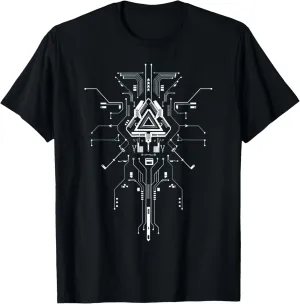 Futuristic Circuit Board Abstract Geometric Design T-Shirt