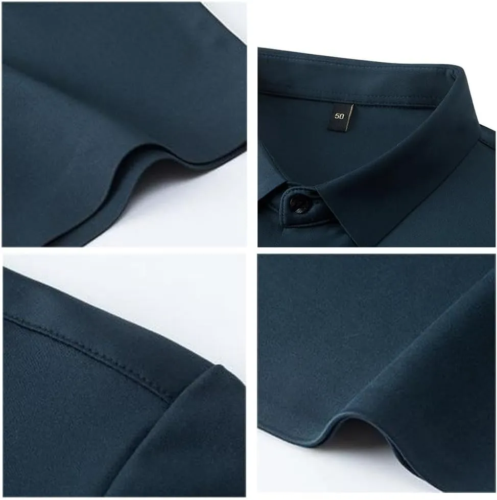 Gentclassic - Men's Breathable Ice-Silk Stretch Shirt, Men's Ice Silk Business Polo Shirt