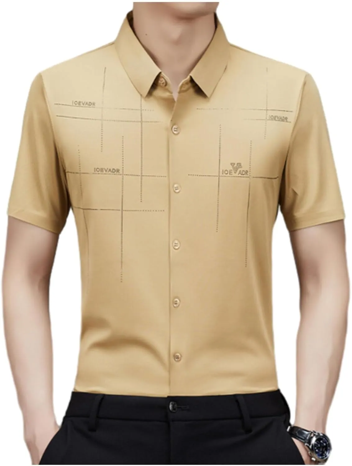 Gentclassic - Men's Breathable Ice-Silk Stretch Shirt, Men's Ice Silk Business Polo Shirt