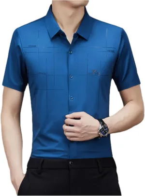 Gentclassic - Men's Breathable Ice-Silk Stretch Shirt, Men's Ice Silk Business Polo Shirt