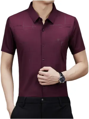 Gentclassic - Men's Breathable Ice-Silk Stretch Shirt, Men's Ice Silk Business Polo Shirt