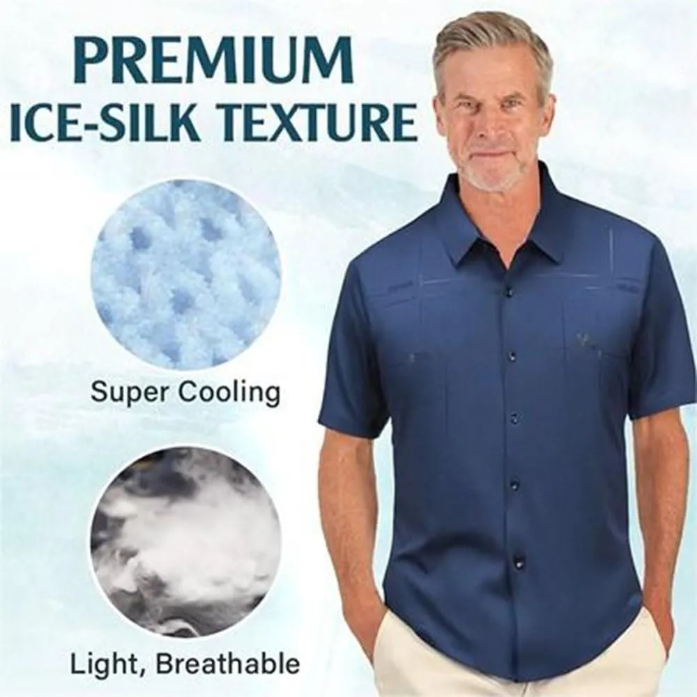 Gentclassic - Men's Breathable Ice-Silk Stretch Shirt, Men's Ice Silk Business Polo Shirt