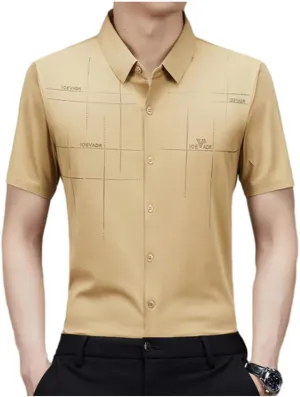 Gentclassic - Men's Breathable Ice-Silk Stretch Shirt, Men's Ice Silk Business Polo Shirt