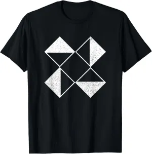 Geometric 8 Triangle Shapes Abstract Geometry Art Distressed T-Shirt