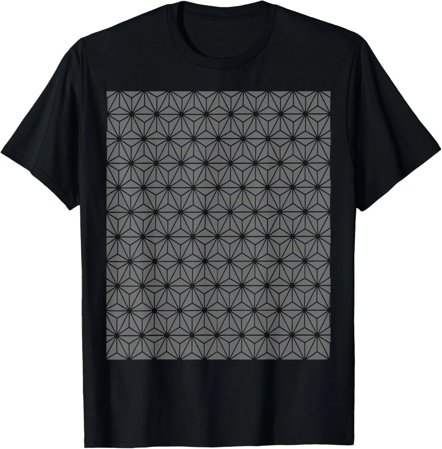 Geometric Art Deco Style Triangles Pattern Grey On Grey T-Shirt