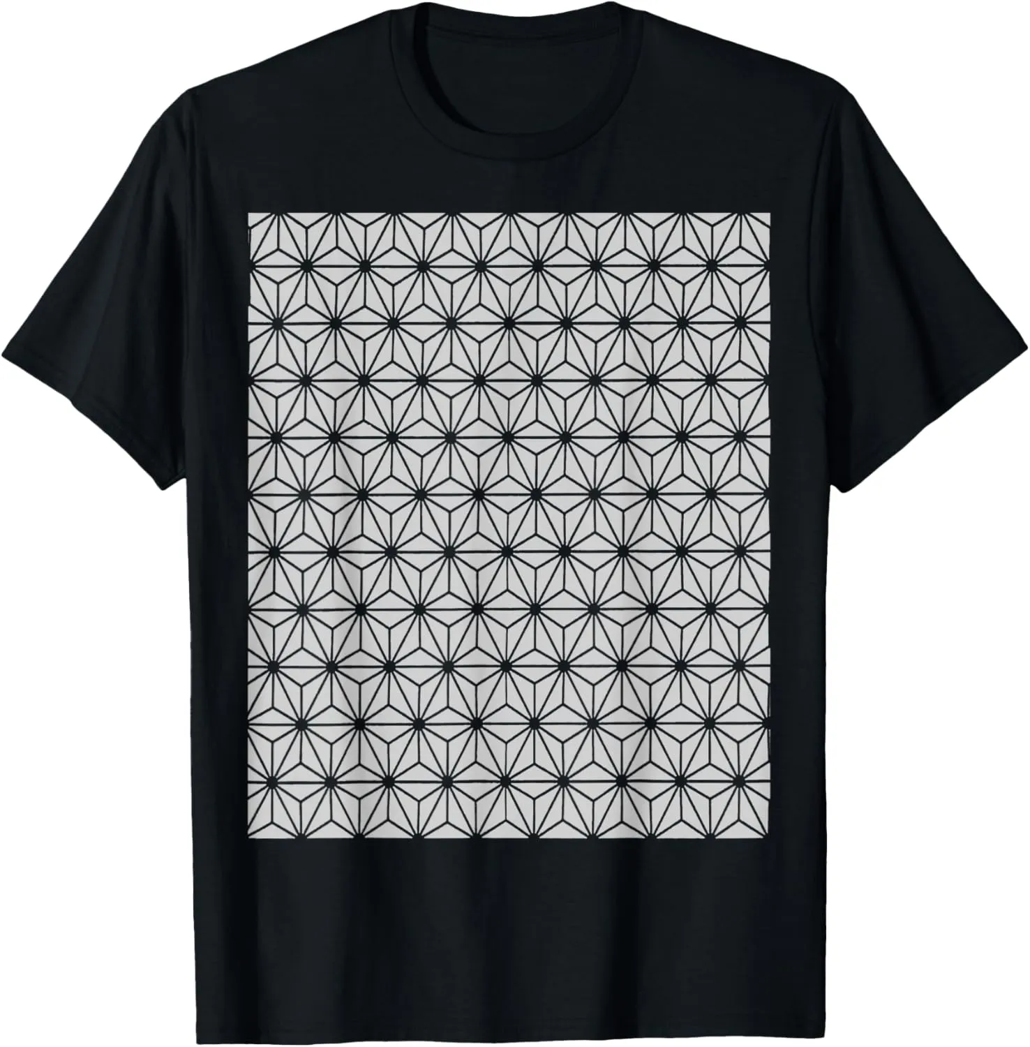 Geometric Art Deco Style Triangles Pattern Pale Gray T-Shirt