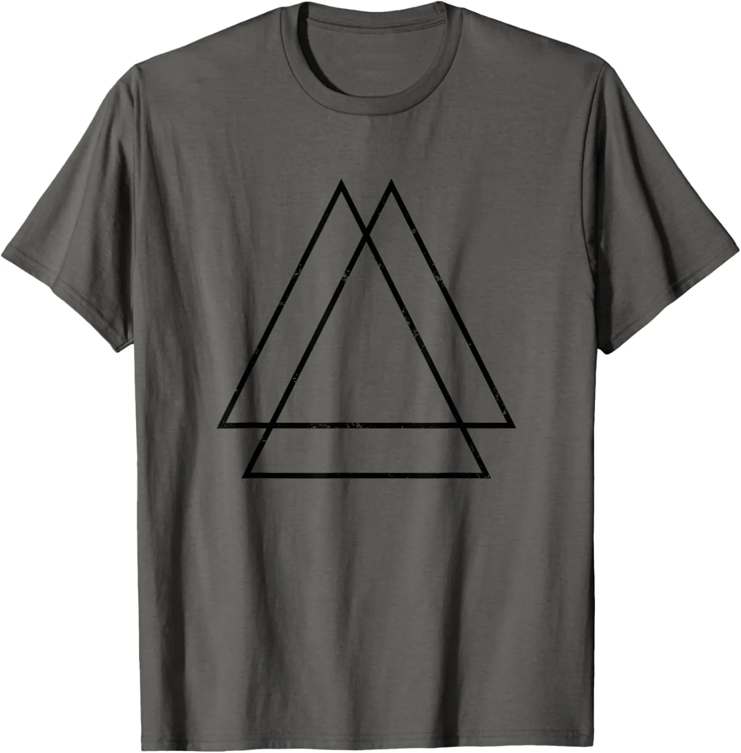 Geometric Overlapping Triangle Shape Geometry Art Distressed T-Shirt