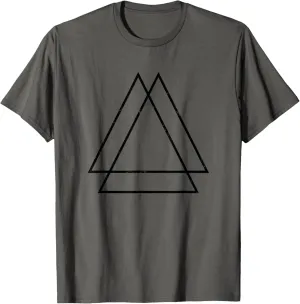 Geometric Overlapping Triangle Shape Geometry Art Distressed T-Shirt