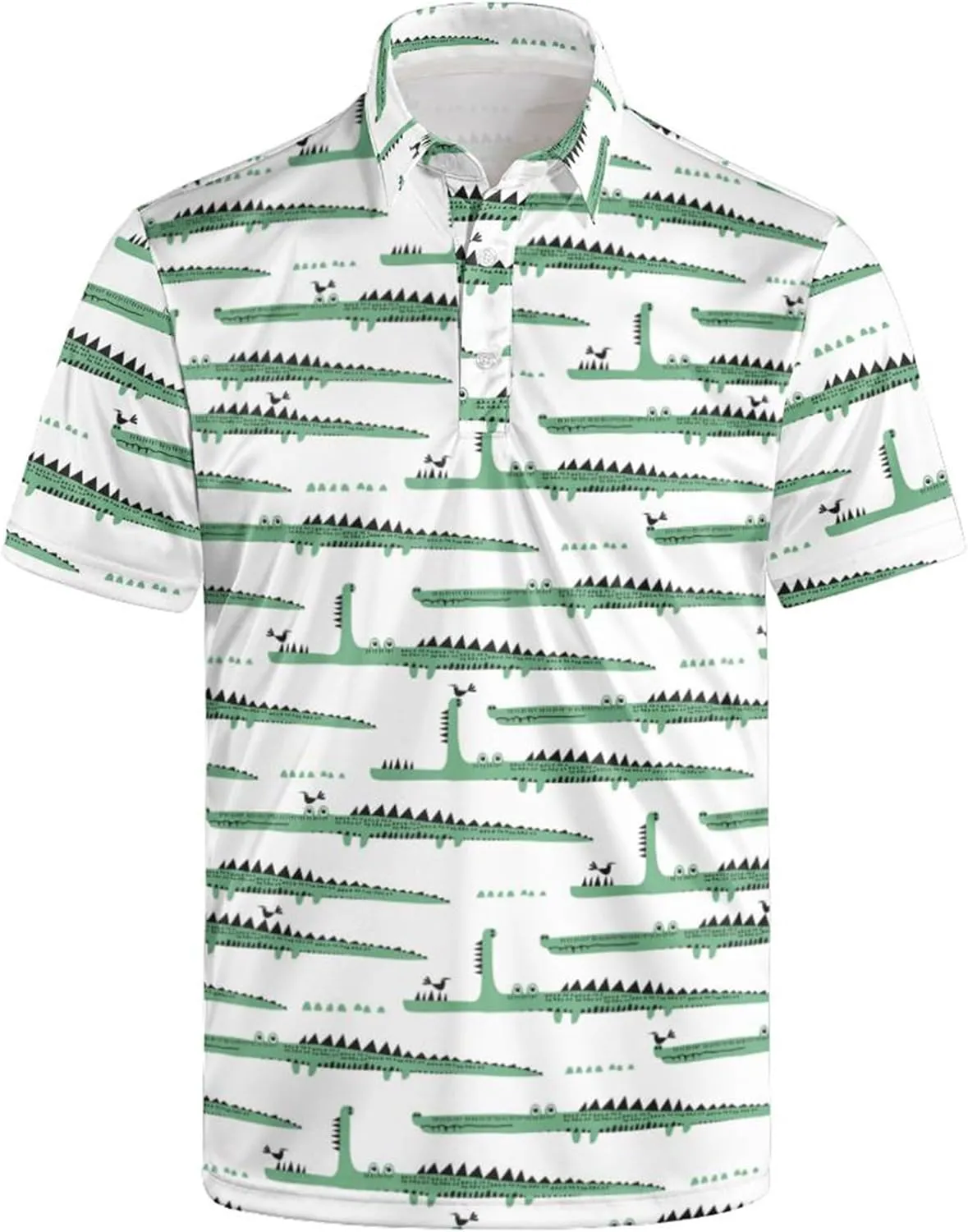Golf Polo Shirts for Men Funny Print Short Sleeve Golf Shirts Performance Golf Polos
