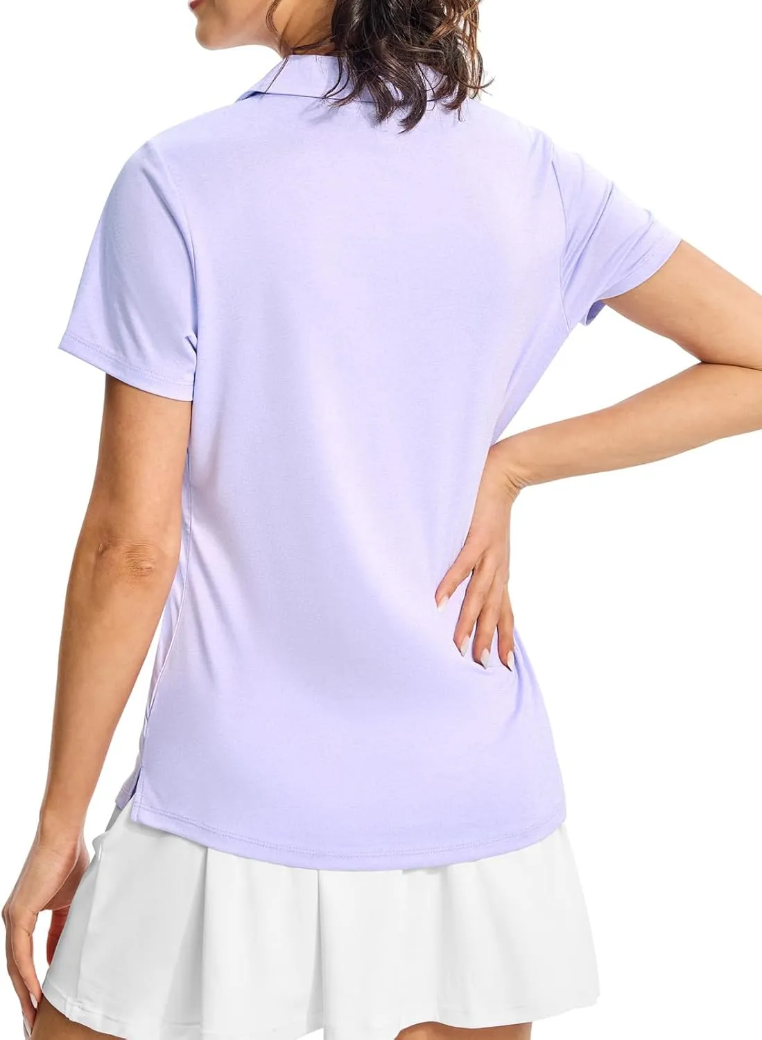 Gopune Women's Short Sleeve Golf Shirts V Neck Collared Tennis Tops Quick Dry UV Protection