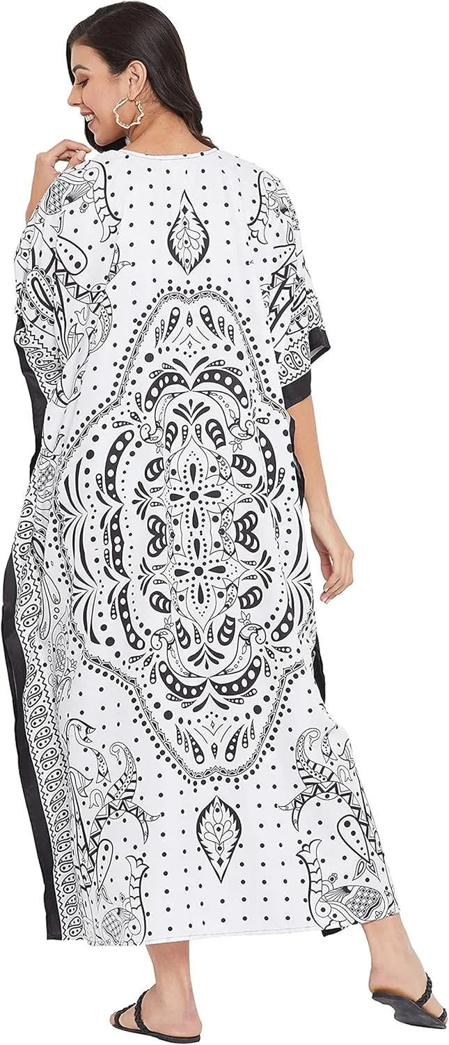 Gypsie Blu Ladies Kaftan Kimono Maxi Style Dress Plus Size Caftan Long Swimsuit Cover up Beach Dress for Women