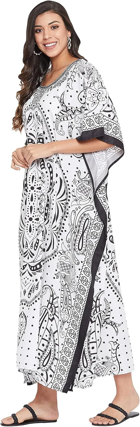Gypsie Blu Ladies Kaftan Kimono Maxi Style Dress Plus Size Caftan Long Swimsuit Cover up Beach Dress for Women