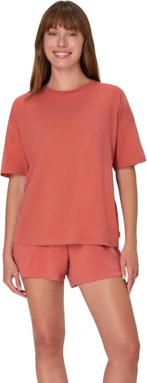 Hanes Women's Originals 2 Piece Lounge, Comfywear Supersoft Boxy T-Shirt & Sleep Shorts Loungewear Set
