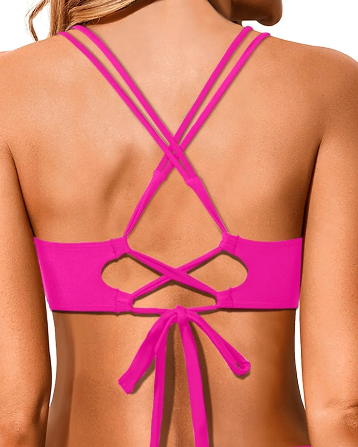 Holipick Women's Twist Front Bikini Tops - Push Up Bathing Suit Top Padded Swimsuit Top