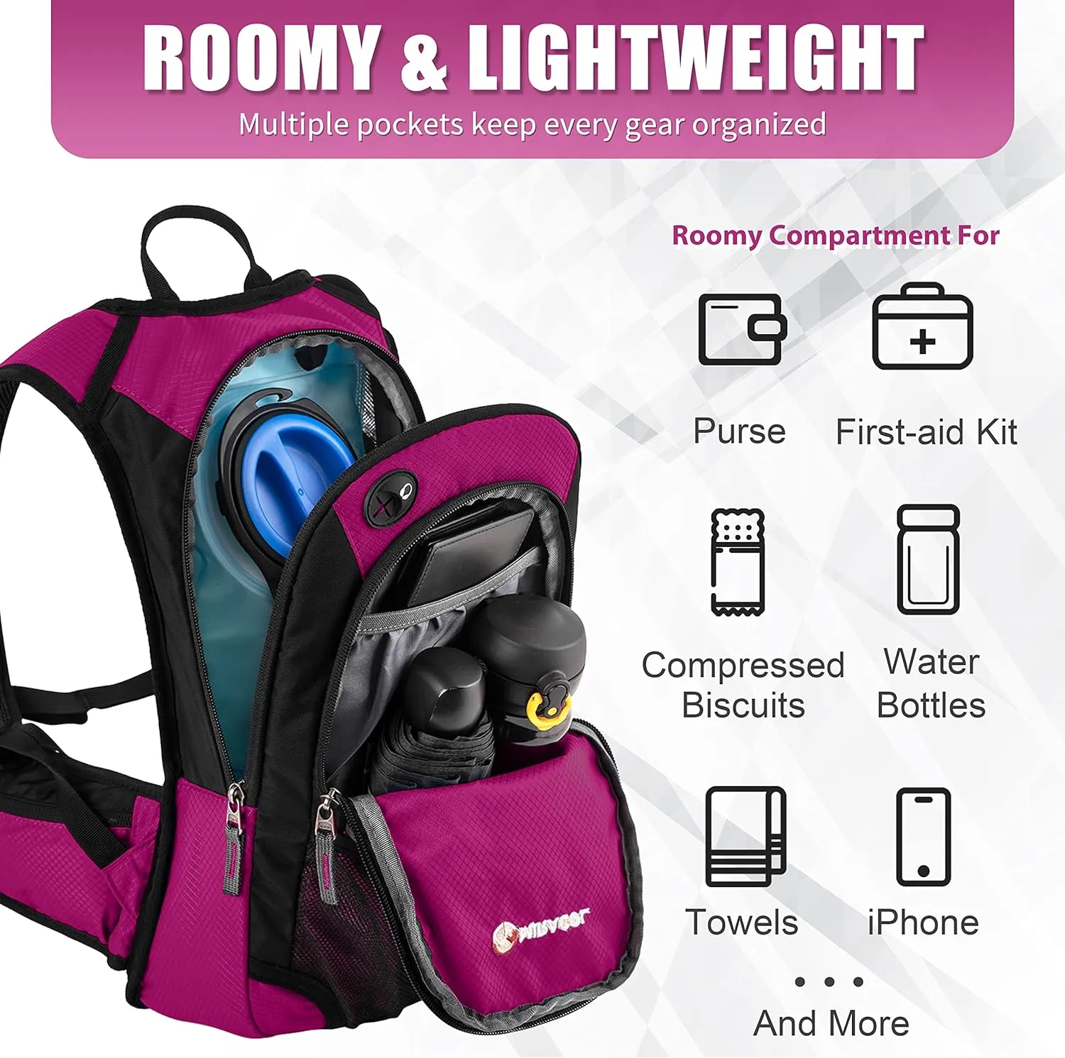 Hydration Pack Hiking Water Backpack - Miracol Insulated Water Bag with 2L Bladder