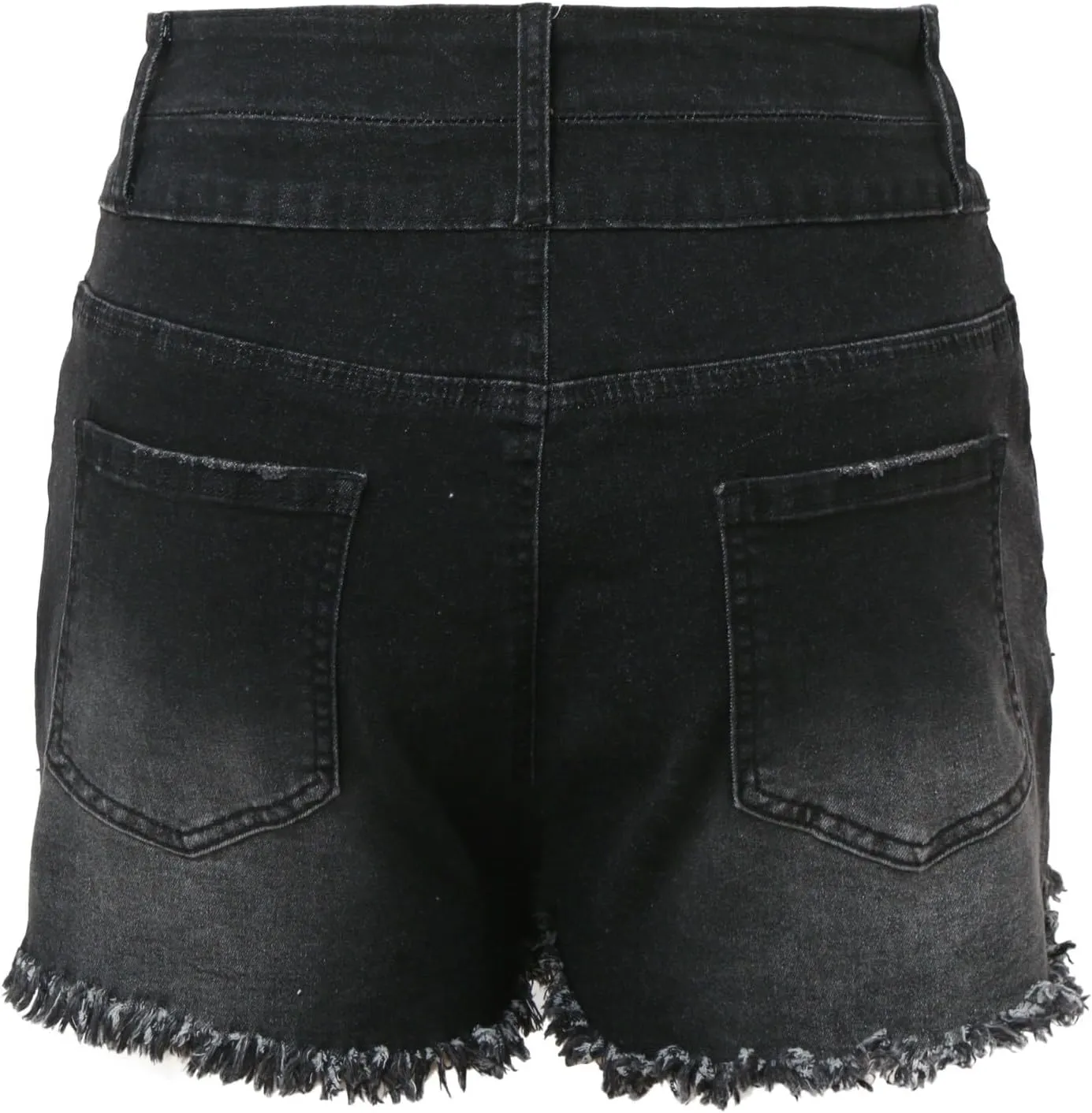 Jean Shorts for Women High Waisted Stretchy Distressed Denim Shorts Ripped Frayed Raw Hem Summer Casual Short Pants