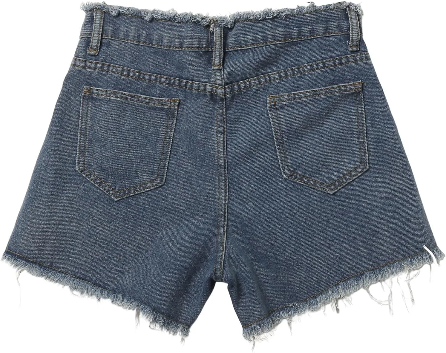 Jean Shorts for Women High Waisted Stretchy Distressed Denim Shorts Ripped Frayed Raw Hem Summer Casual Short Pants