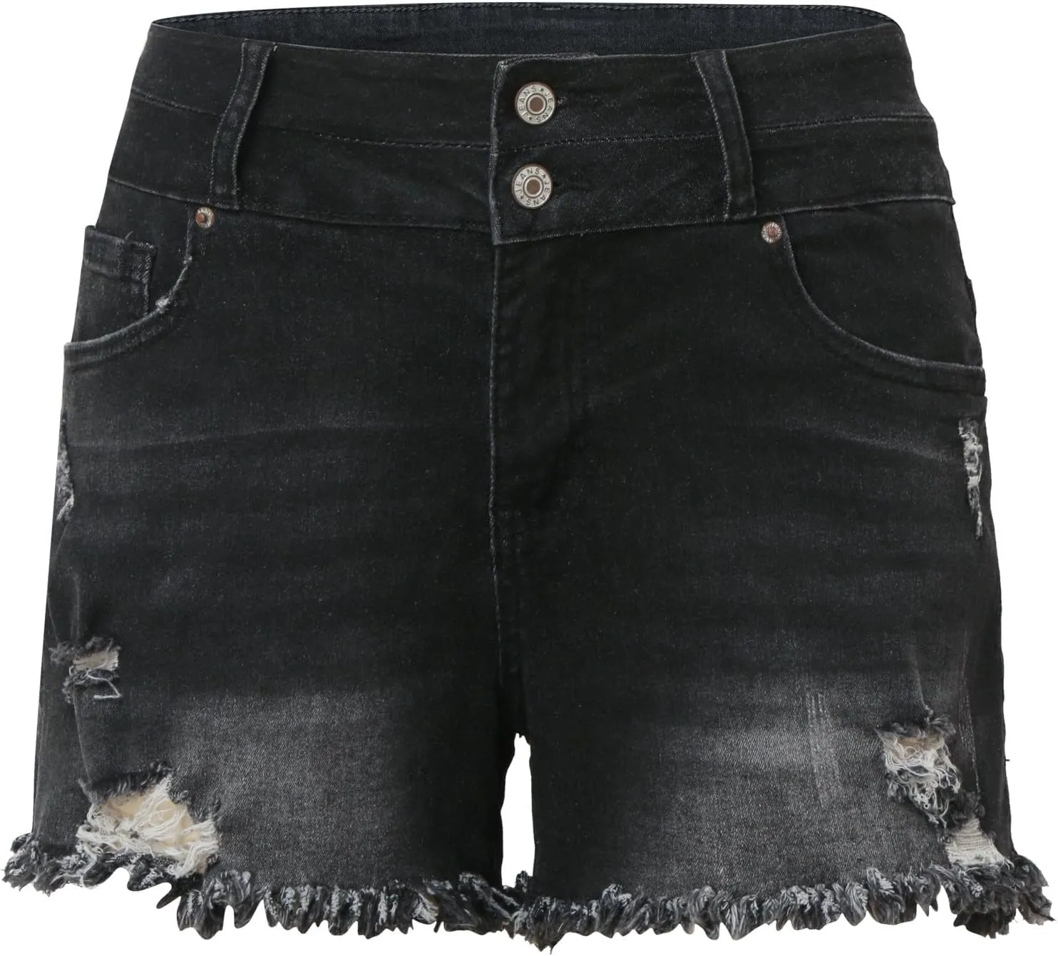 Jean Shorts for Women High Waisted Stretchy Distressed Denim Shorts Ripped Frayed Raw Hem Summer Casual Short Pants