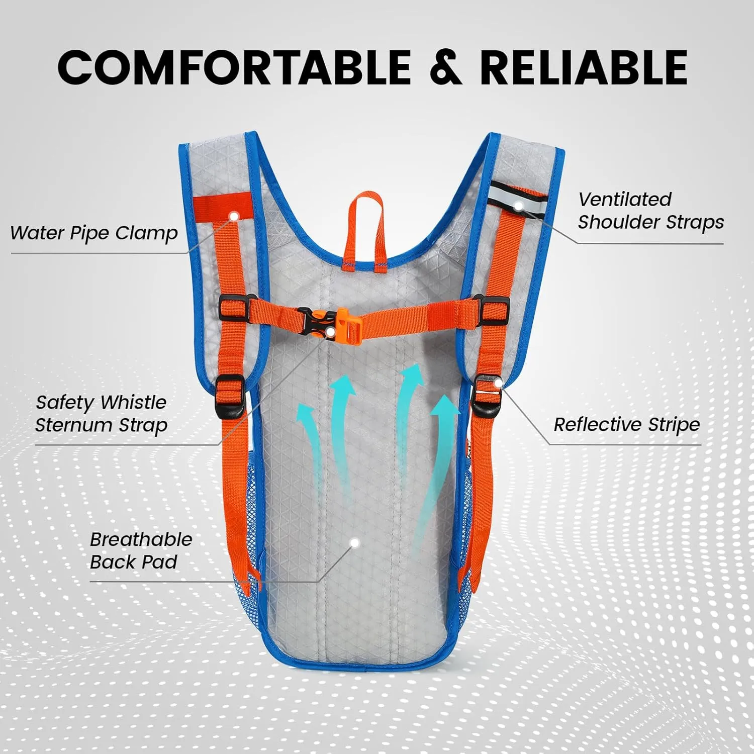 Kids Hydration Backpack, Mini Water Backpack with 1.5L Water Bladder for Hiking Cycling Running