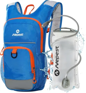 Kids Hydration Backpack, Mini Water Backpack with 1.5L Water Bladder for Hiking Cycling Running