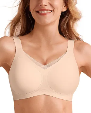 Lace V Seamless Bras for Women No Underwire Bralettes Push Up Wireless Supportive Full Coverage Everyday Bras