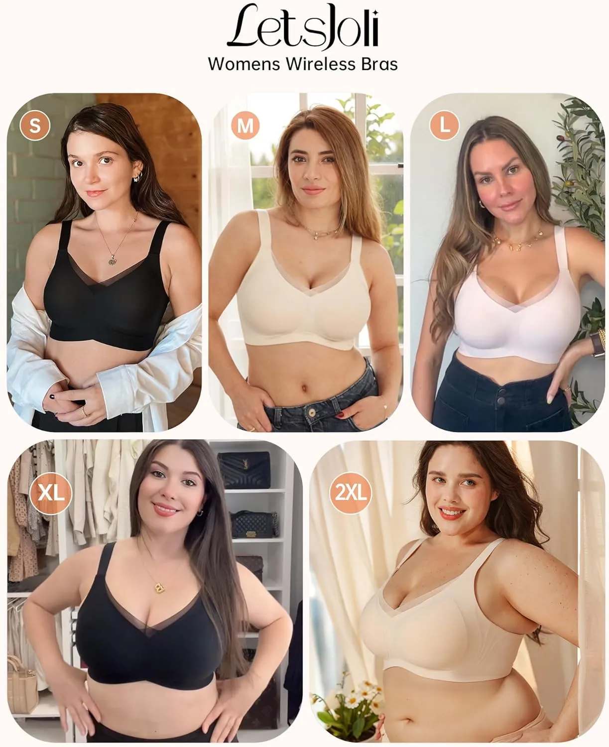 Lace V Seamless Bras for Women No Underwire Bralettes Push Up Wireless Supportive Full Coverage Everyday Bras