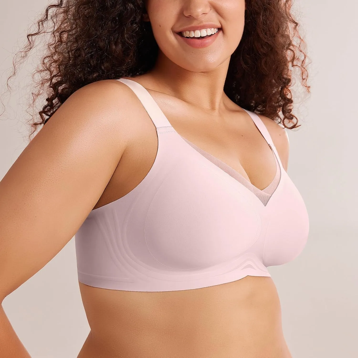 Lace V Seamless Bras for Women No Underwire Bralettes Push Up Wireless Supportive Full Coverage Everyday Bras