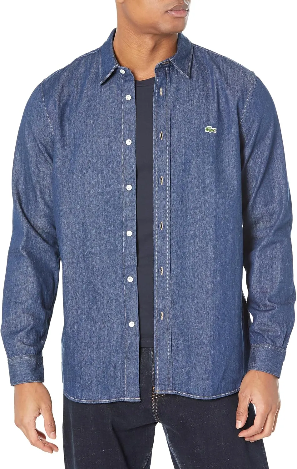 Lacoste Men's Regular Fit Organic Cotton Denim Shirt