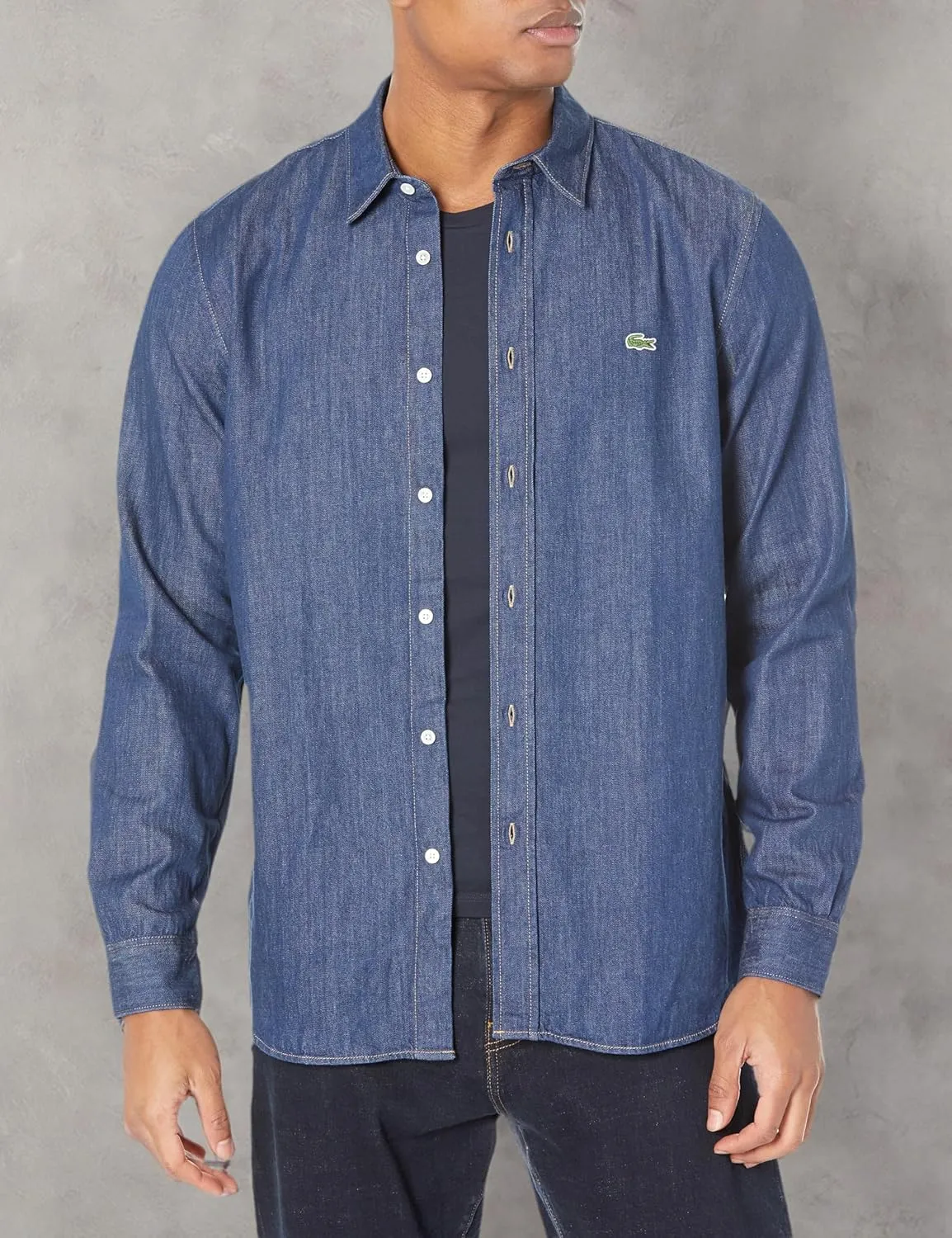 Lacoste Men's Regular Fit Organic Cotton Denim Shirt
