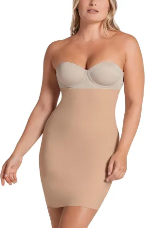 Leonisa Tummy Firm Control Under Dress Body Shaper for Women - Comfy Open Bust Shapewear