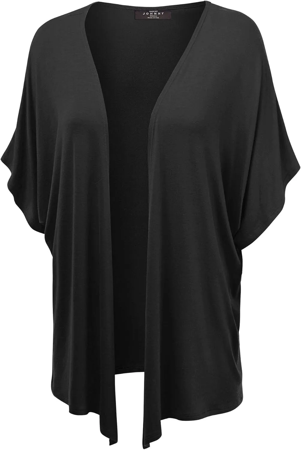 Made By Johnny Women's Kimono Style Short Sleeve Dolman Cardigan - Lightweight Open Front Summer Cover-Up