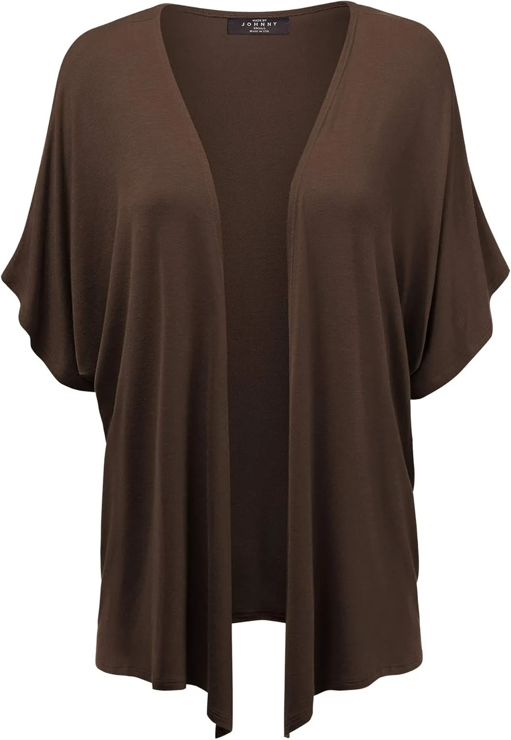 Made By Johnny Women's Kimono Style Short Sleeve Dolman Cardigan - Lightweight Open Front Summer Cover-Up